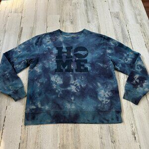 Home Free Men's Size Medium North Carolina Tie Dye Crewneck Sweatshirt Blue NC